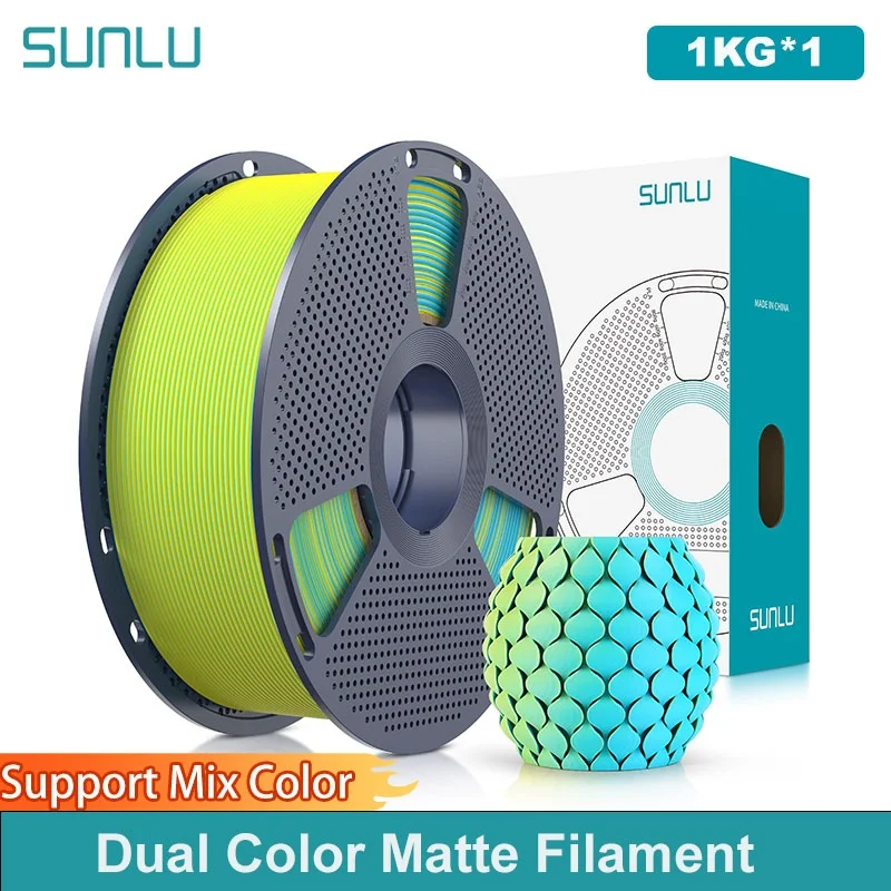 

SUNLU 1KG Dual Color Matte 3D Printer Filament 1.75mm 1kg +/- 0.02mm PLA Matte Filament Fit Most FDM 3D Printer & 3D Pen