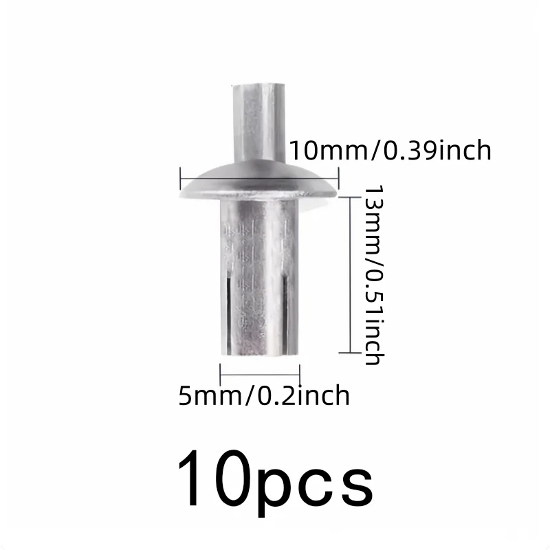 10 pcs 5*13mm Rust Resistant Metal Metal Drive Fasteners, great for Machinery Fastening, No Special Tools Required