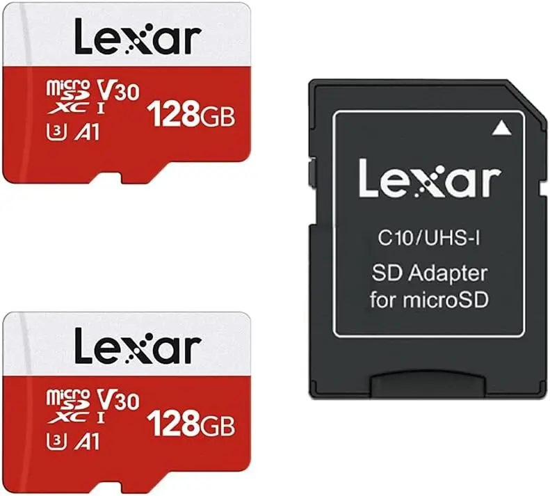 

128GB Micro SD Card 2-Pack, High-Speed TF Card with Adapter, 100MB/s, C10 U3 A1 V30 for Full HD & 4K UHD
