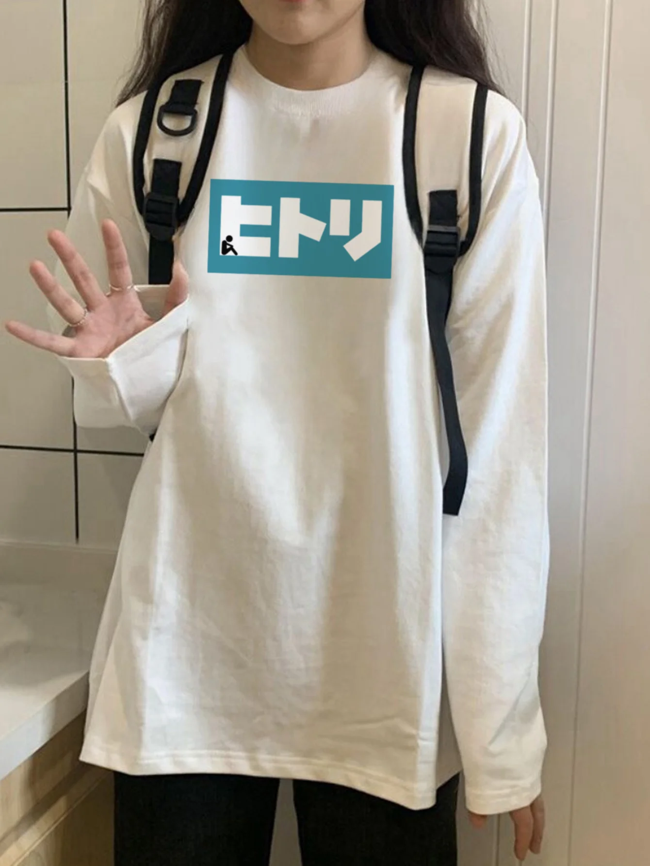 

2025 Super Beautiful Women's Pure Cotton Printed Long Sleeve T-shirt Top Simple Four Seasons Spring and Autumn Top Round Neck