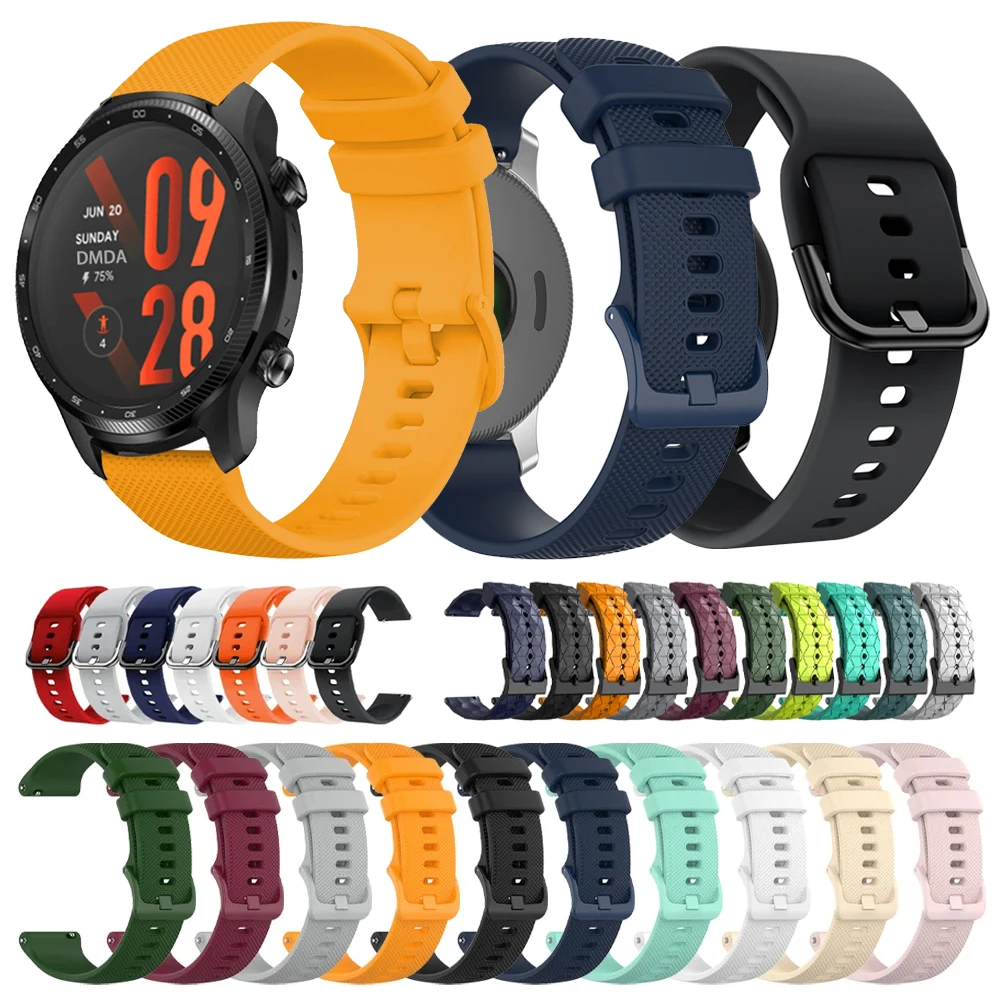 For TicWatch Pro 3 Ultra GPS Smartwatch Strap Silicone 20mm 22mm Band For Ticwatch Pro 3/Pro X/2020/GTX/E2 S2/GTH E E3 Correas