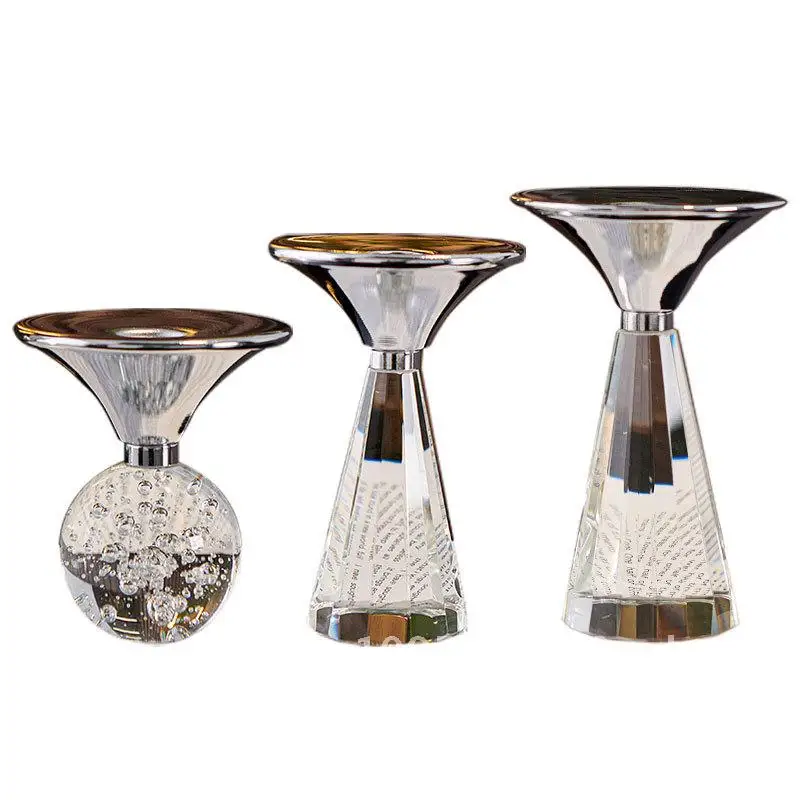 

Modern Creative Simple Crystal Candle Holder Metal Aromatherapy Candle Holder Desktop Photo Atmosphere Ornaments
