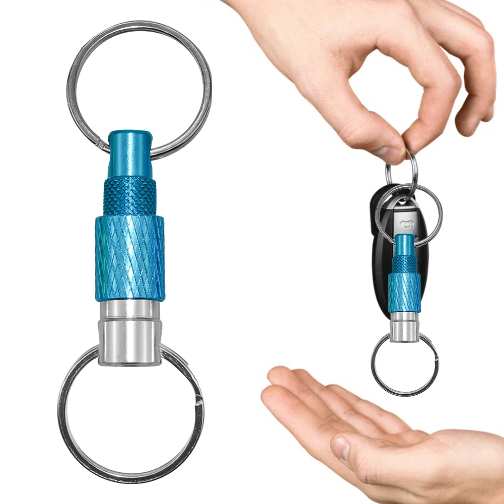 Aluminum Alloy Quick Release Swivel Keychain Detachable Pull Apart Metal Keychain Dual Split Keychains EDC Tool EDC Outdoor Tool