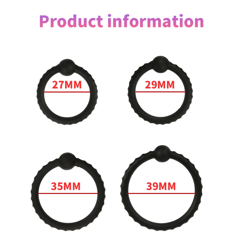 4Pcs/set Silicone Cock Ring Beaded Penis Rings Foreskin Ring Scrotum Bondage Semen Lock Sex Erection Product For Men\'s Chastity