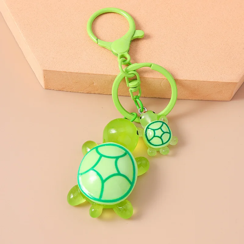 Cartoon Colorful Resin Animal Turtle Keychain for Car Key Souvenir Gifts for Women Men Handbag Pendant Keyrings DIY Accessories