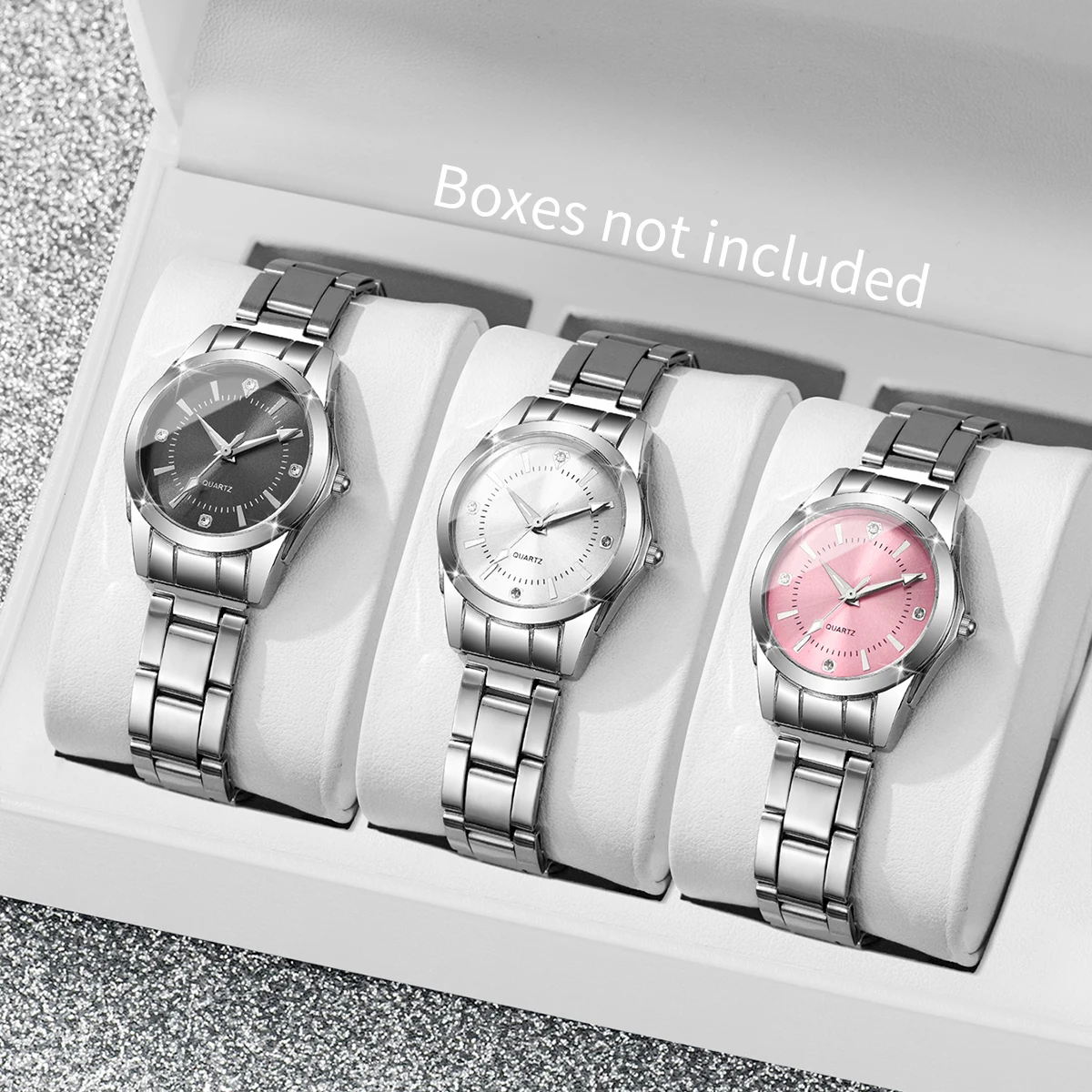 2/3/4/5PCS Women Stainless Steel Strap Wristwatches Set Ladies Fashion Quartz Watch Reloj Mujer（Without Box）