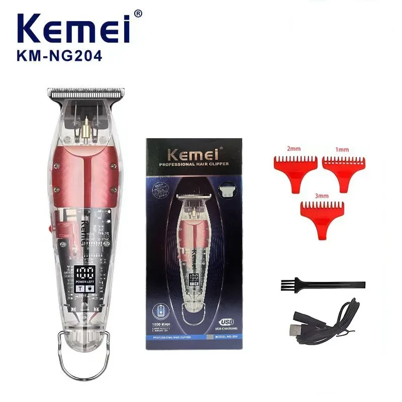 

KeMei KM-NG204 Small Electric Pusher Silent LCD Digital Display USB Home Hairdresser Professional