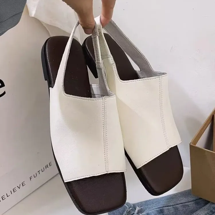 

Super soft Korean minimalist cool style open toed sandals for women's new versatile flat Roman shoes