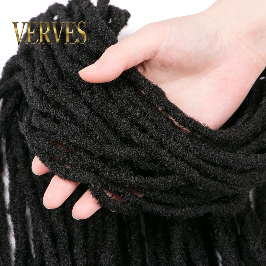 VERVES-trenzas sintéticas de ganchillo hechas a mano, extensiones de cabello trenzado ombré de 20 pulgadas, 24 hebras/piezas Locs, color negro, marrón y Rubio