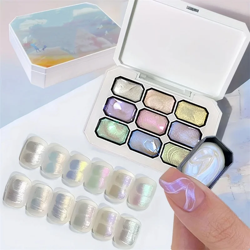 

1pc 9-color Patting Gel Gradient Dream Pearlescent Texture Soak Off Uv&led Nail Polish Glue Art Creation Nail Home Salon DIY Ins