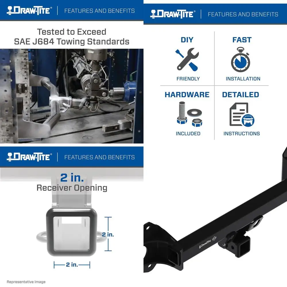 

76430 сцепный прицеп класса 3, 2-дюймовый квадратный приемник, черный, совместимый с Tesla Y 2020-2024 гг.