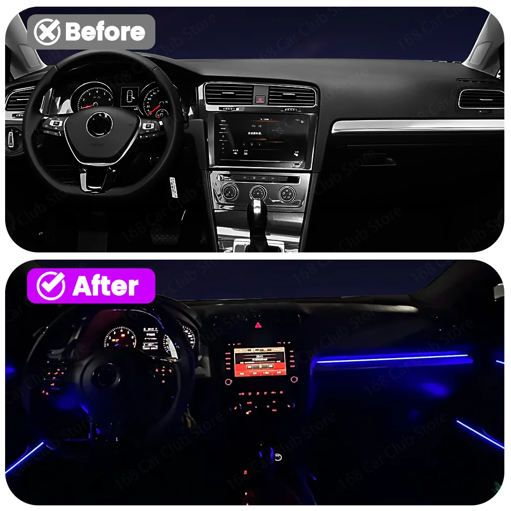 LED 10/30 Colors Ambient Light For Volkswagen Golf 7 GOLF 7.5 MK7 2014-2021 Car Indoor RGB Decorative Atmosphere Lamp Refit Part