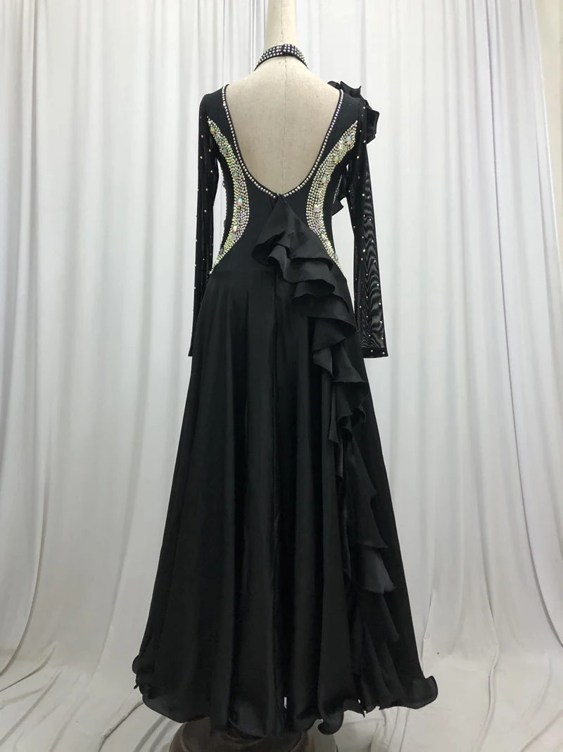 Adult Ballroom Dance Dress Black Standard Modern Skirt High Quality Women Waltz Ballroom Competition Dance Dresses