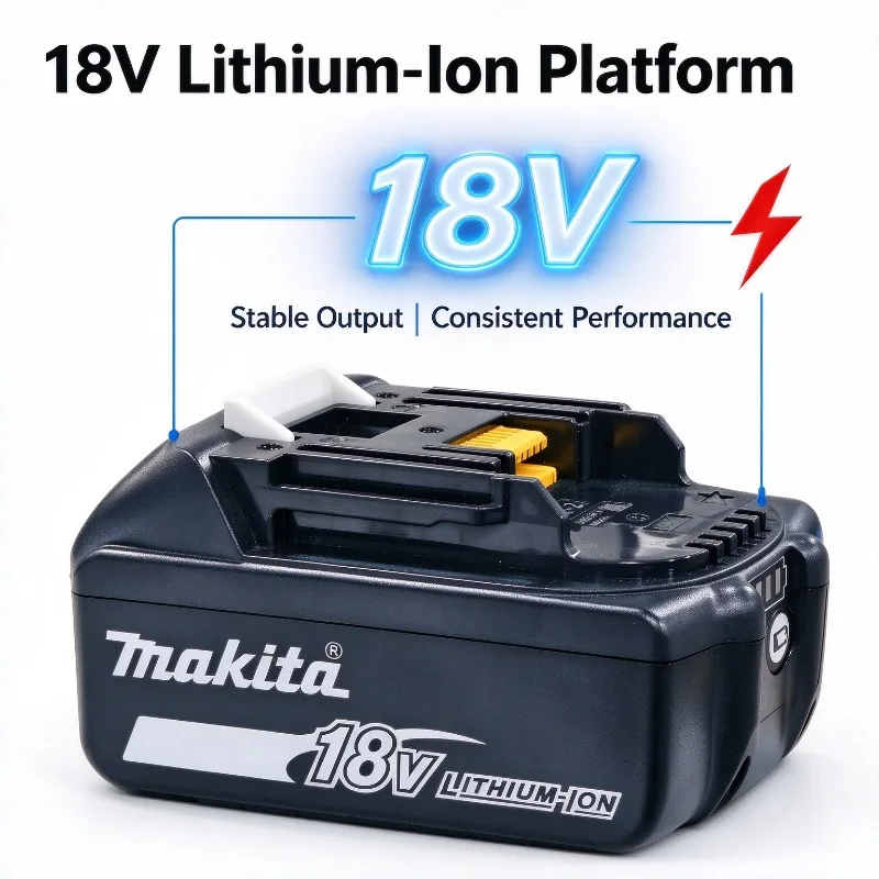 Makita 18V 6Ah BL1860B Original Rechargeable Lithium-Ion Battery Pack High Performance Long Runtime Replacement Battery Pack
