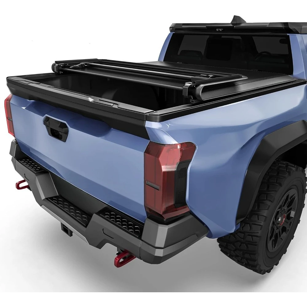 Exterior Accessories Soft Tri-fold Tonneau Cover Fit for Toyota Tacoma 2024 2025 with Track Rail System