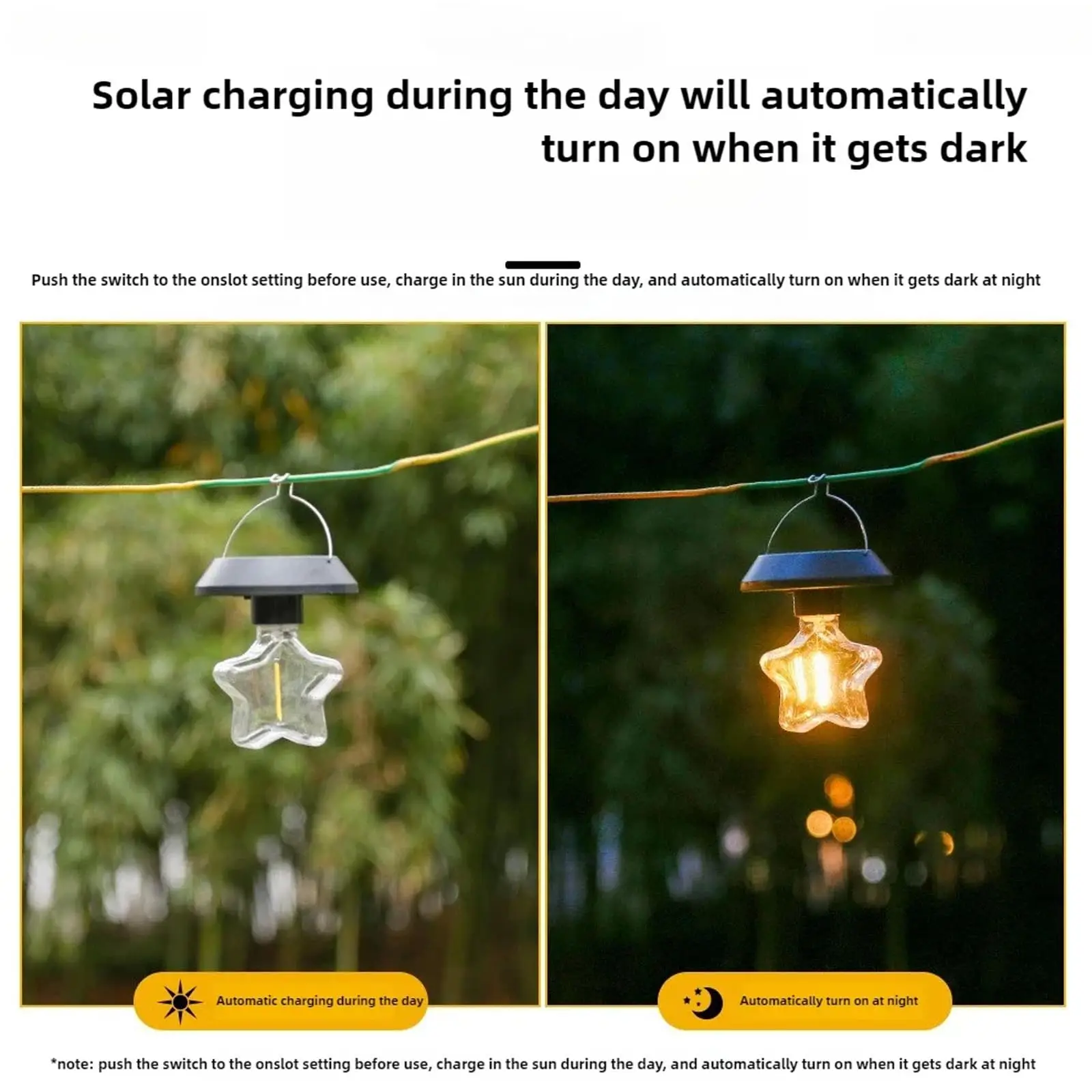 Solar Lantern Outdoor 4 Packs Hanging Waterproof Solar Lamp with Warm White Edison Bulb Design for Garden Yard Patio Proch Decor