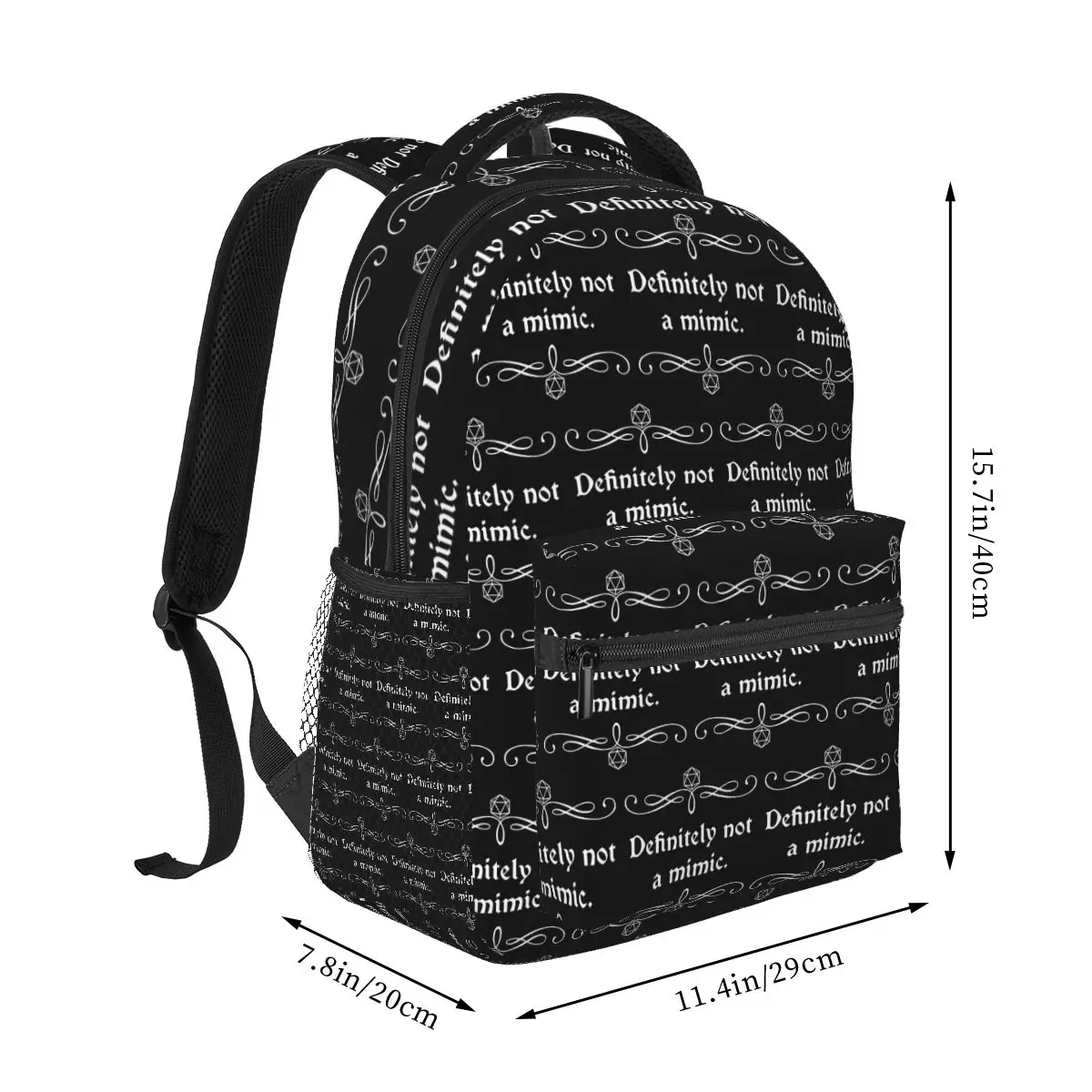 Definitely Not A Mimic Dnd Game Backpack Student Boys Girls BookBag Children School Bag Laptop Shoulder Bags for Men Women