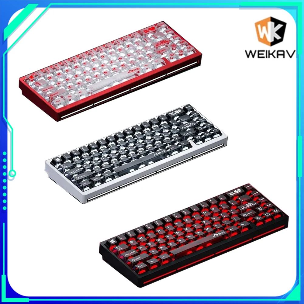 

WEIKAV NUT65 Keyboard Kit Three Mode RGB Gaming Mechanical Keyboard Kit Aluminium Alloy Gasket Quick Disassembling QMK/VIA PC