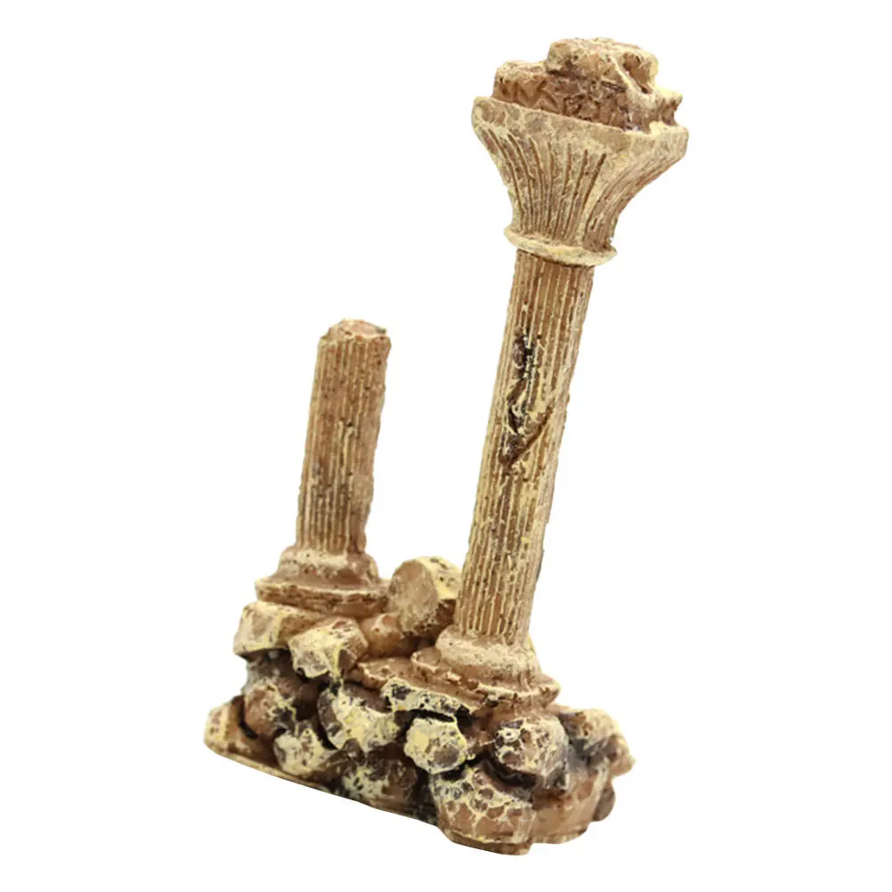 

Fish Tank Decoration Resin Aquarium Ornaments Lifelike Shape Vigorous Aquatic Scenery Aquarium Roman Column Decors