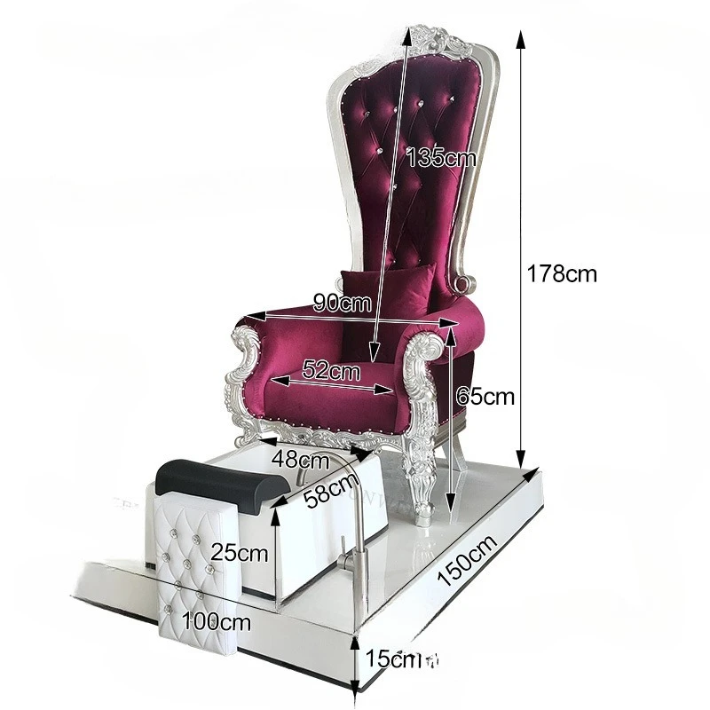 

High-end manicure foot bath high back luxury throne foot therapy chair single sofa seat