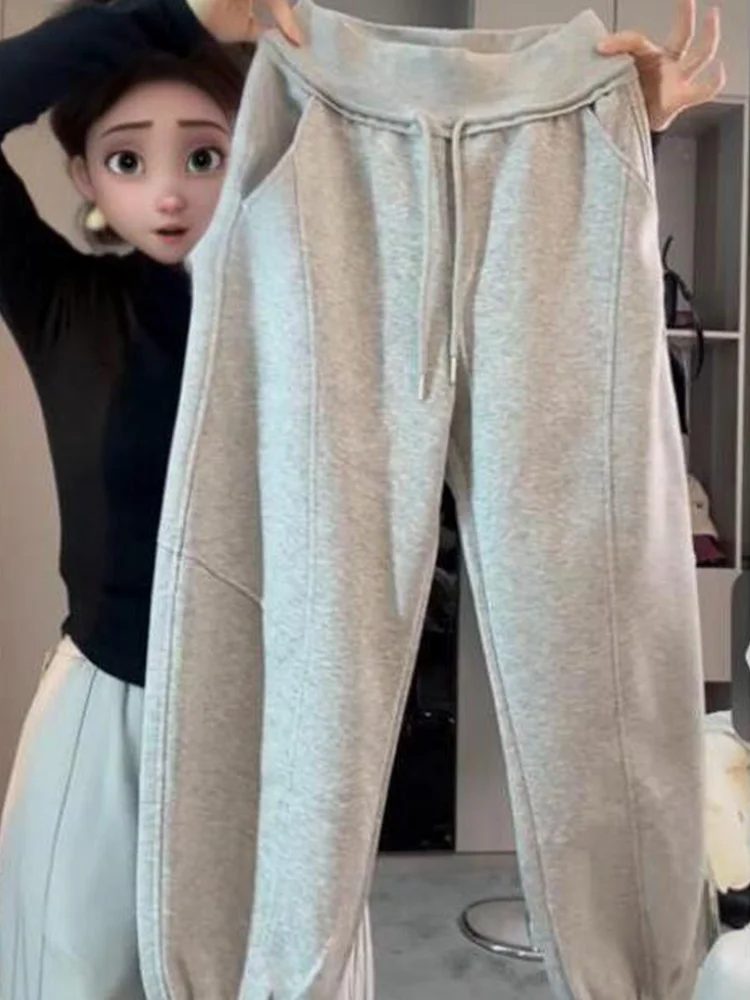 High Waist Straight Leg Pants for Pear Shaped plus Size Women Spring 2026 Casual Comfortable Trousers with Cuff Diagonal Design