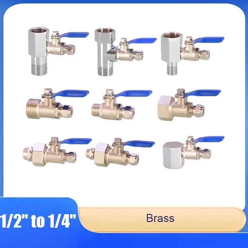 

Water Purifier Tee Connector Household Filter Water Inlet Tee 1/2" To 1/4" Ball Valve Pure Water Dispenser Accessories