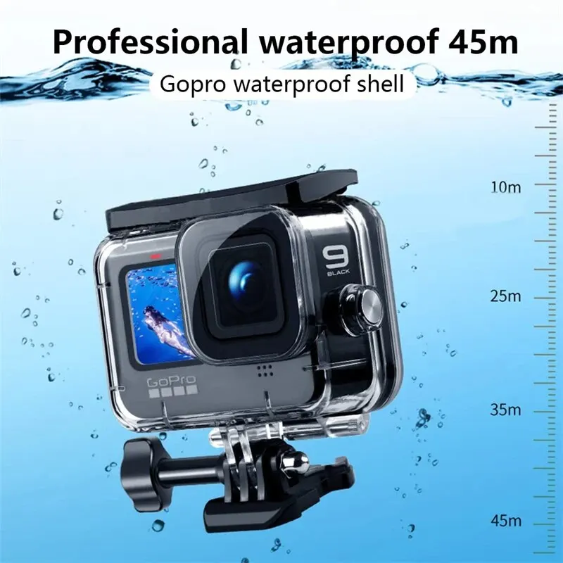 Waterproof Case for GoPro Hero 12 11 10 9 Black Protective Diving Underwater Housing Shell Cover Red Purple Color Filter