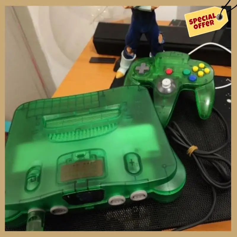 Nintendo 64 N64 용 보관 케이스 운반, 반투명 레트로 비디오 게임 콘솔 케이스 교체 쉘, 반투명 내구성 녹색