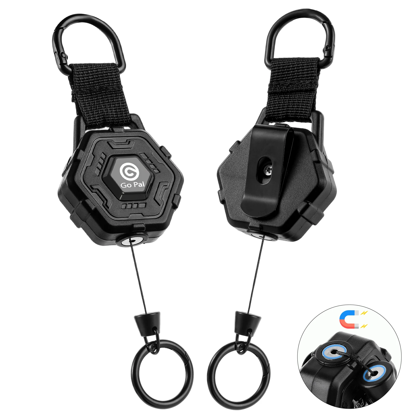 New Badge Holder Telescopic ABS Body Zinc alloy Buckle With Magnet Keychain Retractable Hook Tool Chain Key Holder Tactical