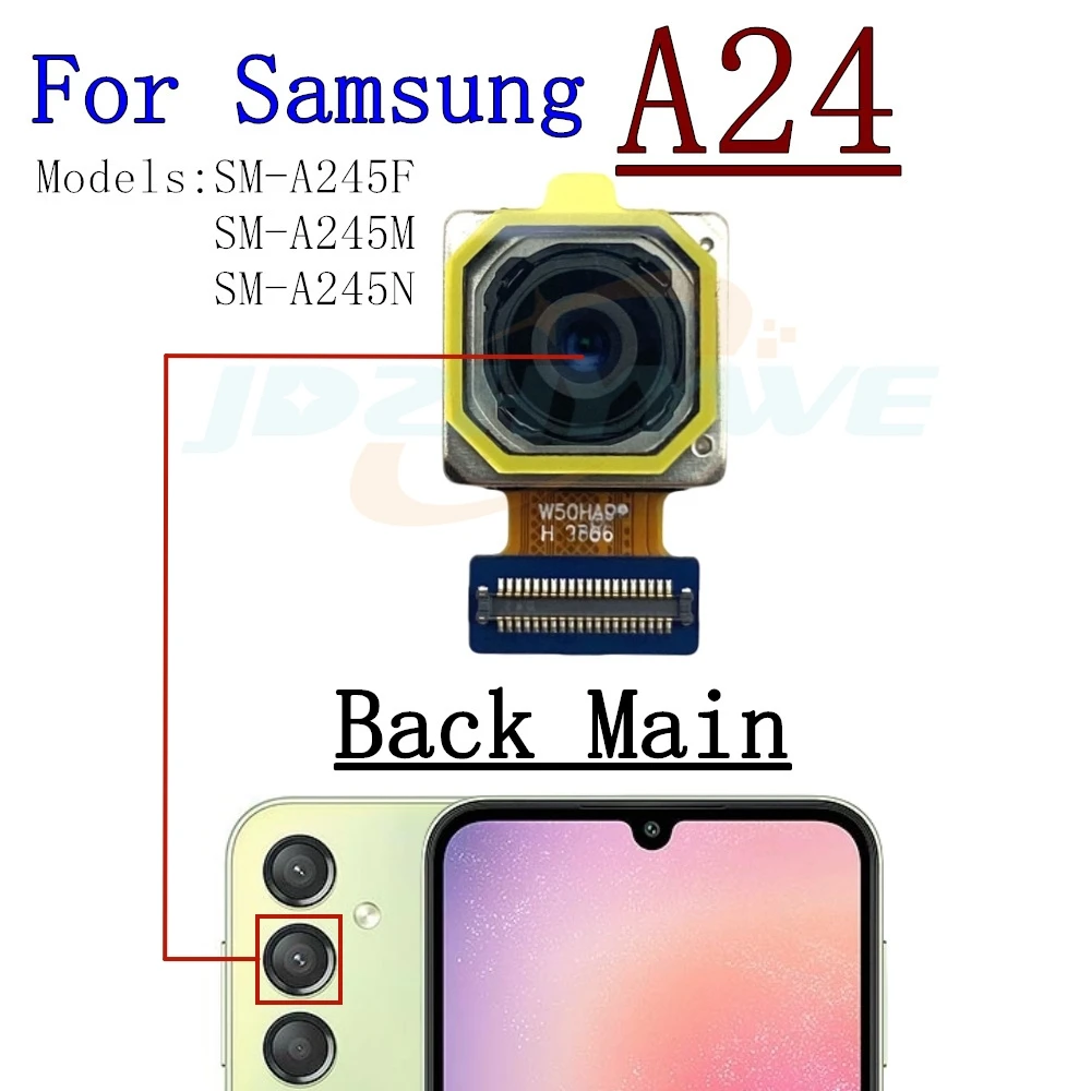 Câmera traseira traseira para samsung galaxy a24 a245f a34 a346b a346e módulo de câmera frontal selfie vista traseira peças de reposição