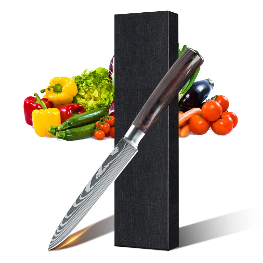 5 inch Utility Knife 7CR17 Stainless Steel Kitchen Knives High quality Super Cook Knife Pretty Peeling Sharp Chef Tools Gift