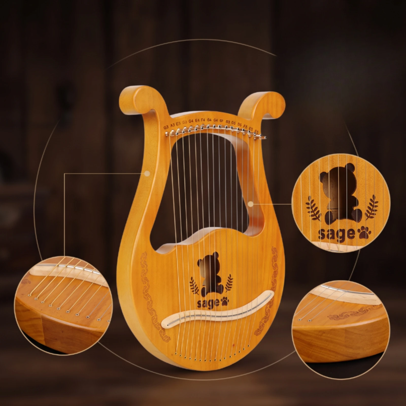 พิณไลร์ 16 สาย เหมาะสำหรับผู้เ - Musical Instrument Harp บทวิจารณ์และราคา