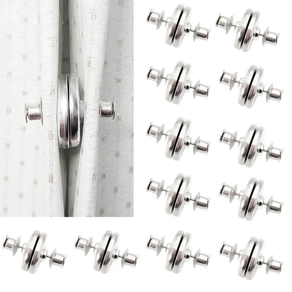 10 Pairs Curtain Magnet Closure Prevent Light Leaking Strong Alloy Shower Curtain Weight Magnet Clasp Holdback Button