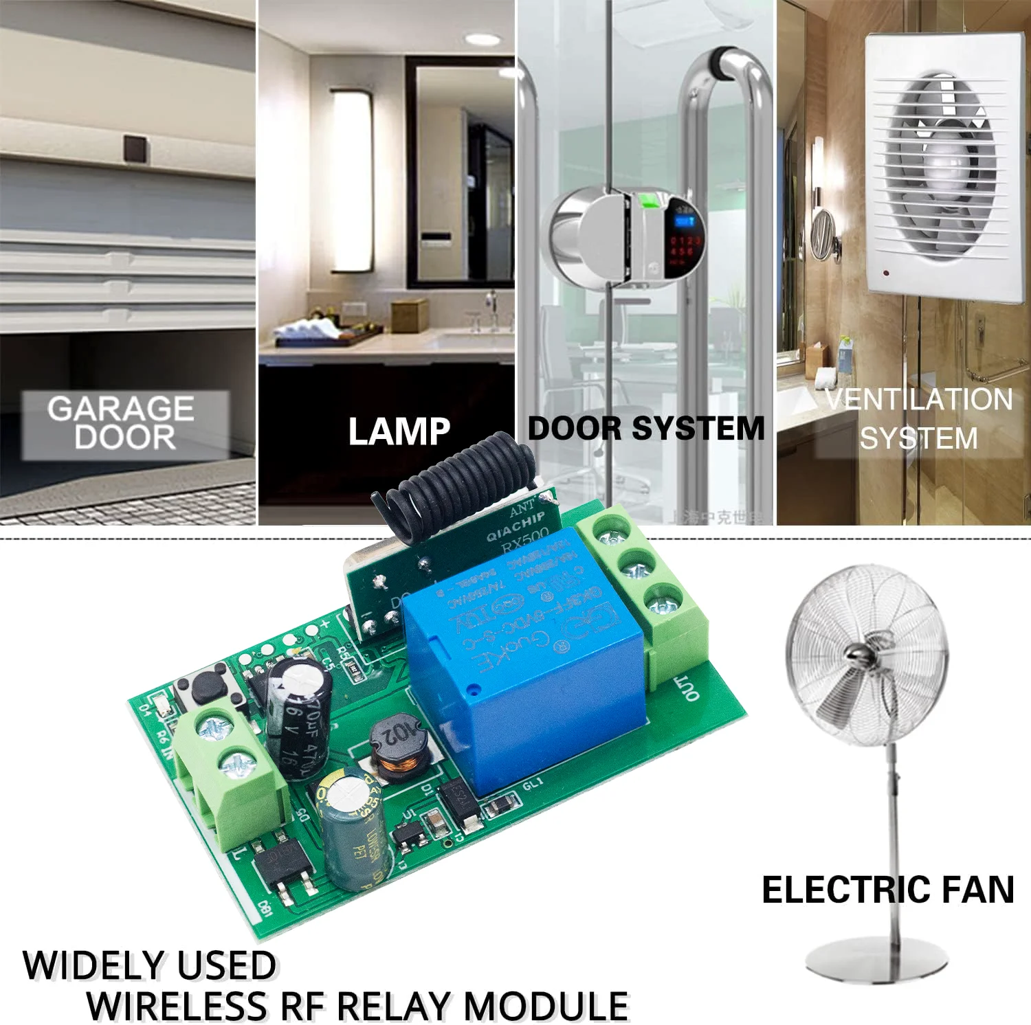 433MHz Dry Contact Switch Remote Control 10A 1CH AC110V 220V Relay Module Receiver Transmitters Remote Control For Light Motor