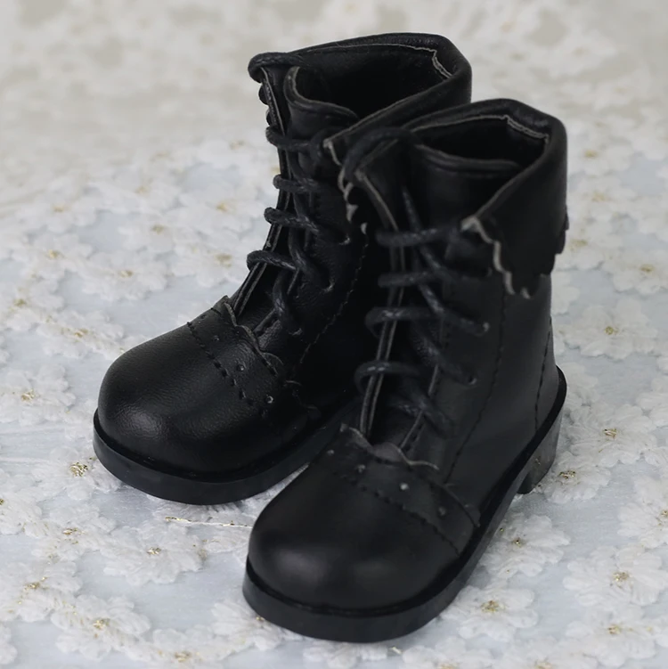 1/3 1/4 女性少女 BJD MSD ドールフィ合成皮革靴黒ブーツ人形おもちゃの靴 YG419