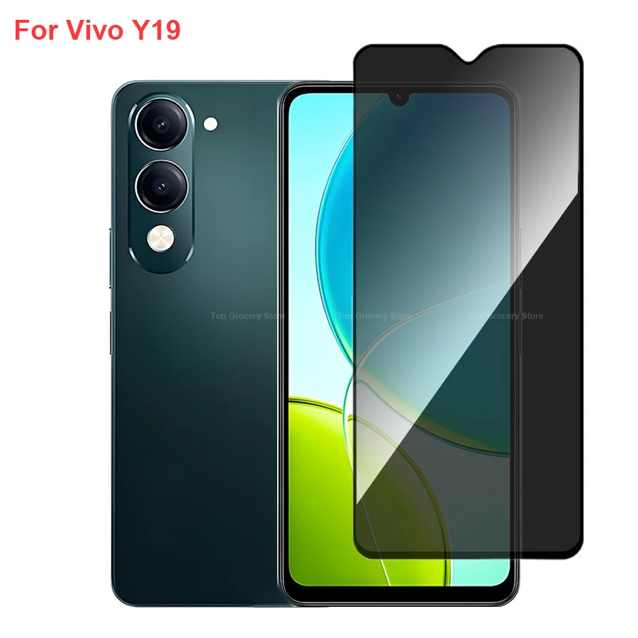 

For Vivo Y19 Anti Spy Privacy Tempered Glass Screen Protector Compatible For VivoY19 Full Cover Screen Phone Film