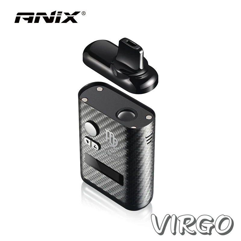 Originale Anix VIRGO Kit 1300mAh vaporizzatore per erbe secche a base di erbe TC Box Mod Vape 0.5ohm elemento riscaldante in ceramica schermo E sigarette