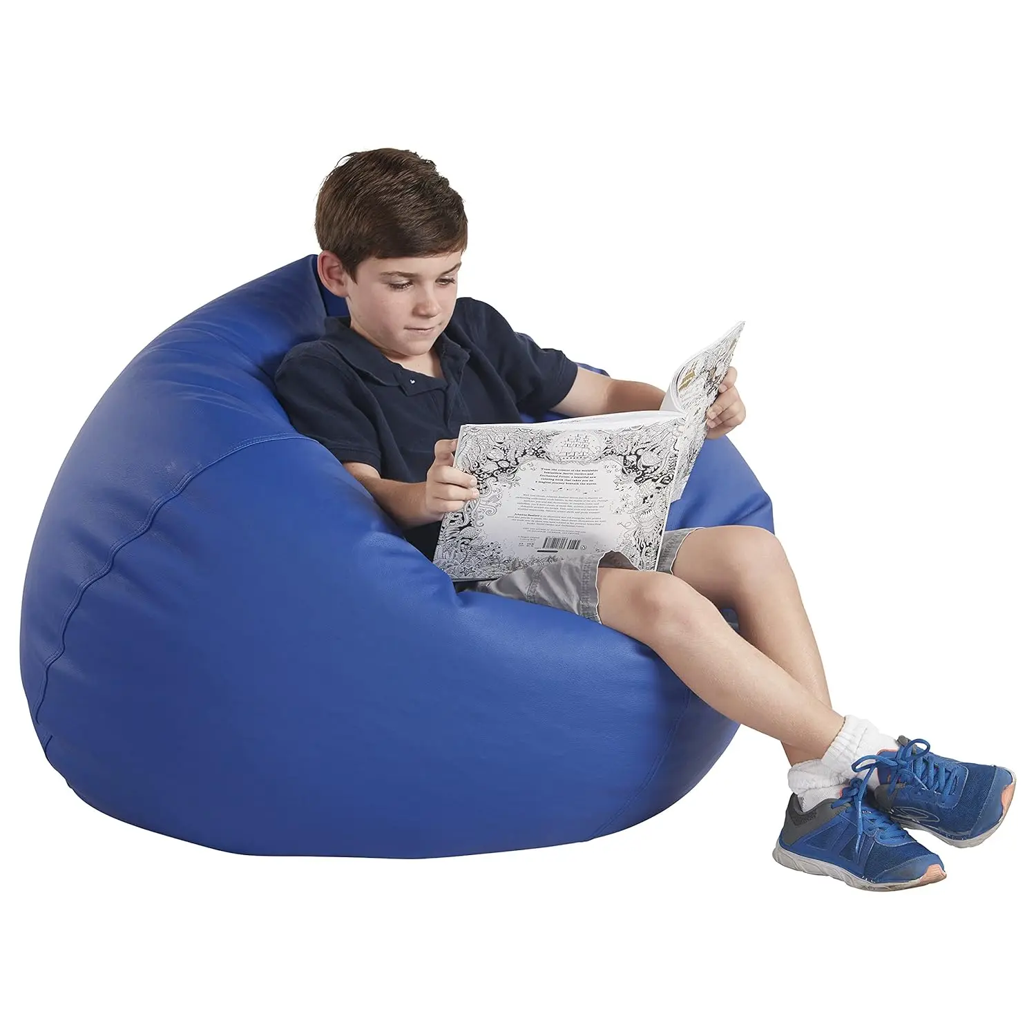 

10478-BL SoftScape Classic 35' Junior Bean Bag Chair, Furniture for Kids, Libraries or Home - Blue