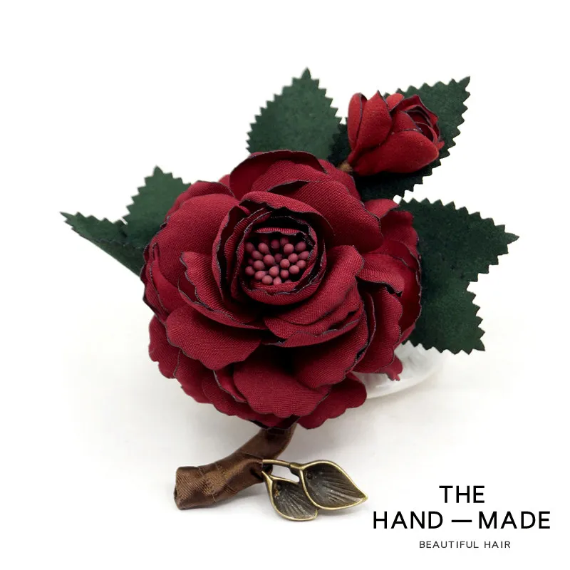 Chinese Style Handmade Fabric Camellia Flower Brooch Lucky Auspicious Elegant Corsage Pin For Shirts Dresses Coats Color Options
