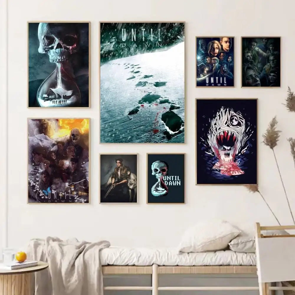 Game Until Dawn Poster Self-adhesive Art Waterproof Paper Sticker Coffee House Bar Room Wall Decor