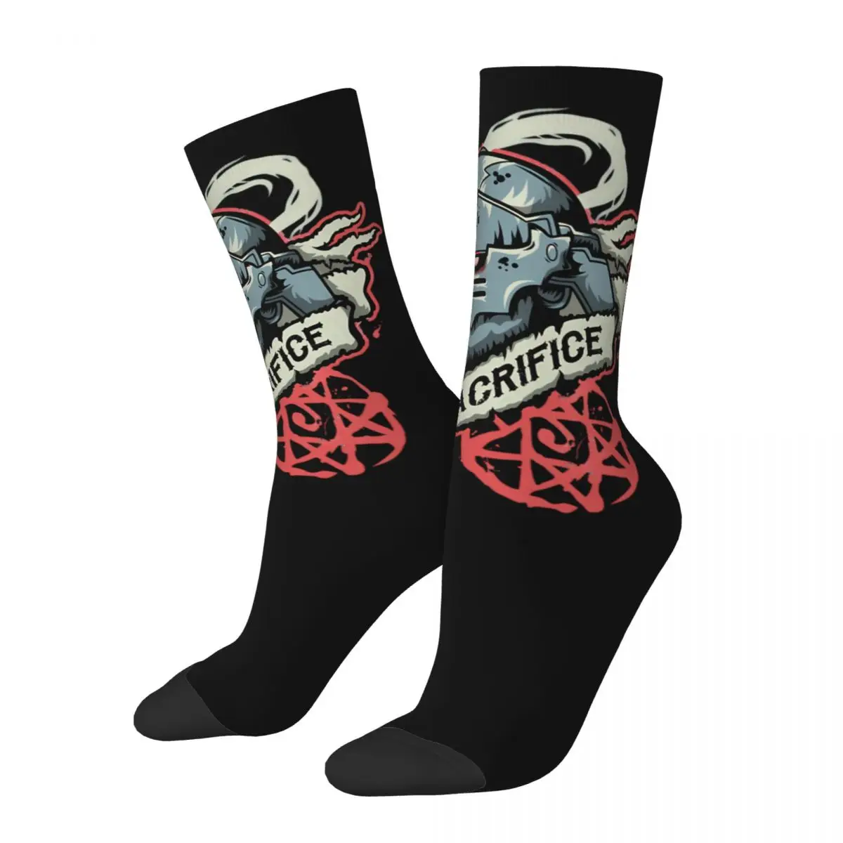 Hip Hop Retro Cursed Ahield Crazy Men's compression Socks Unisex The Guts Brand Of Sacrifice Harajuku Seamless Crew Sock Boys