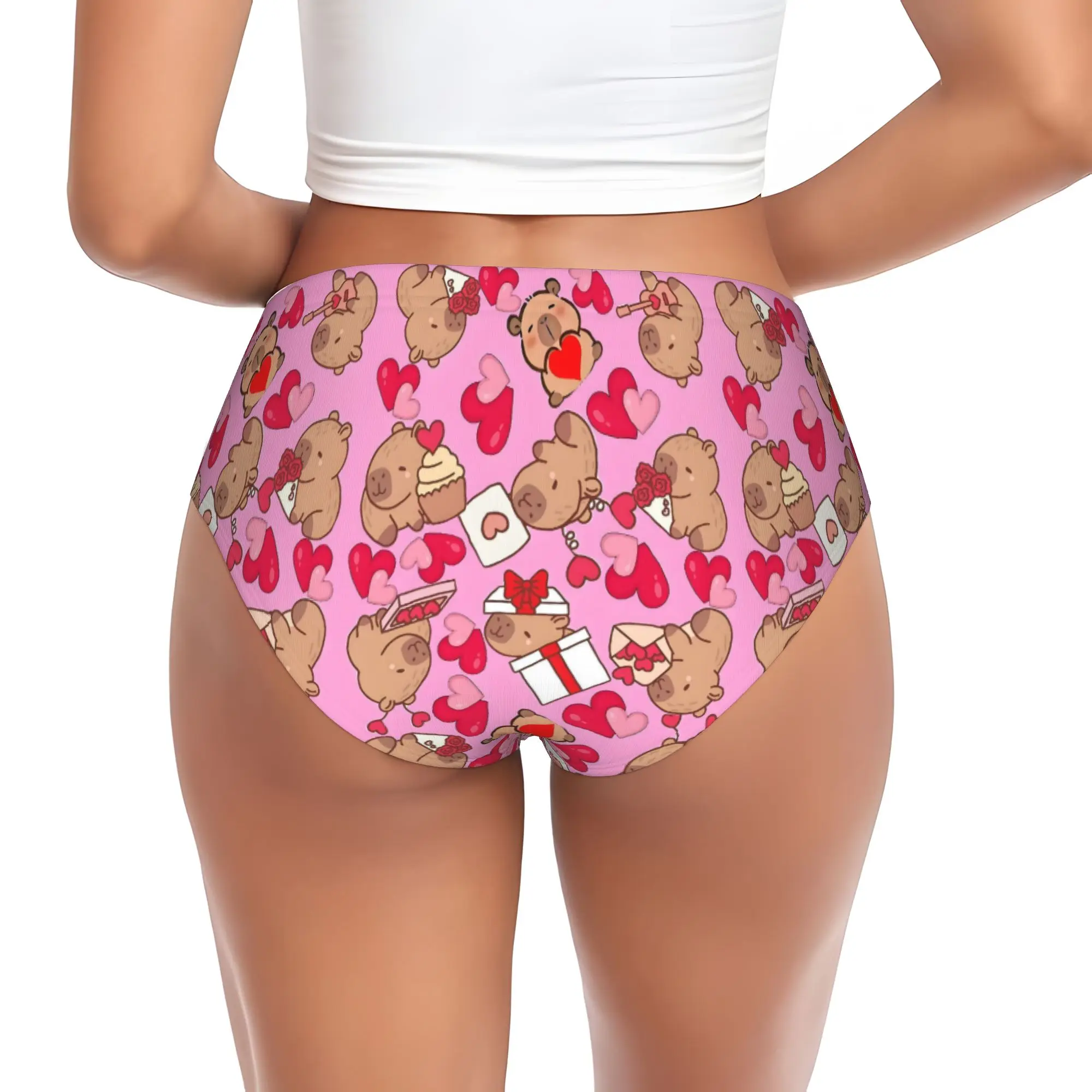 Custom Funny Capybara Brief Panties Womens Breathable Stretch  Underwear
