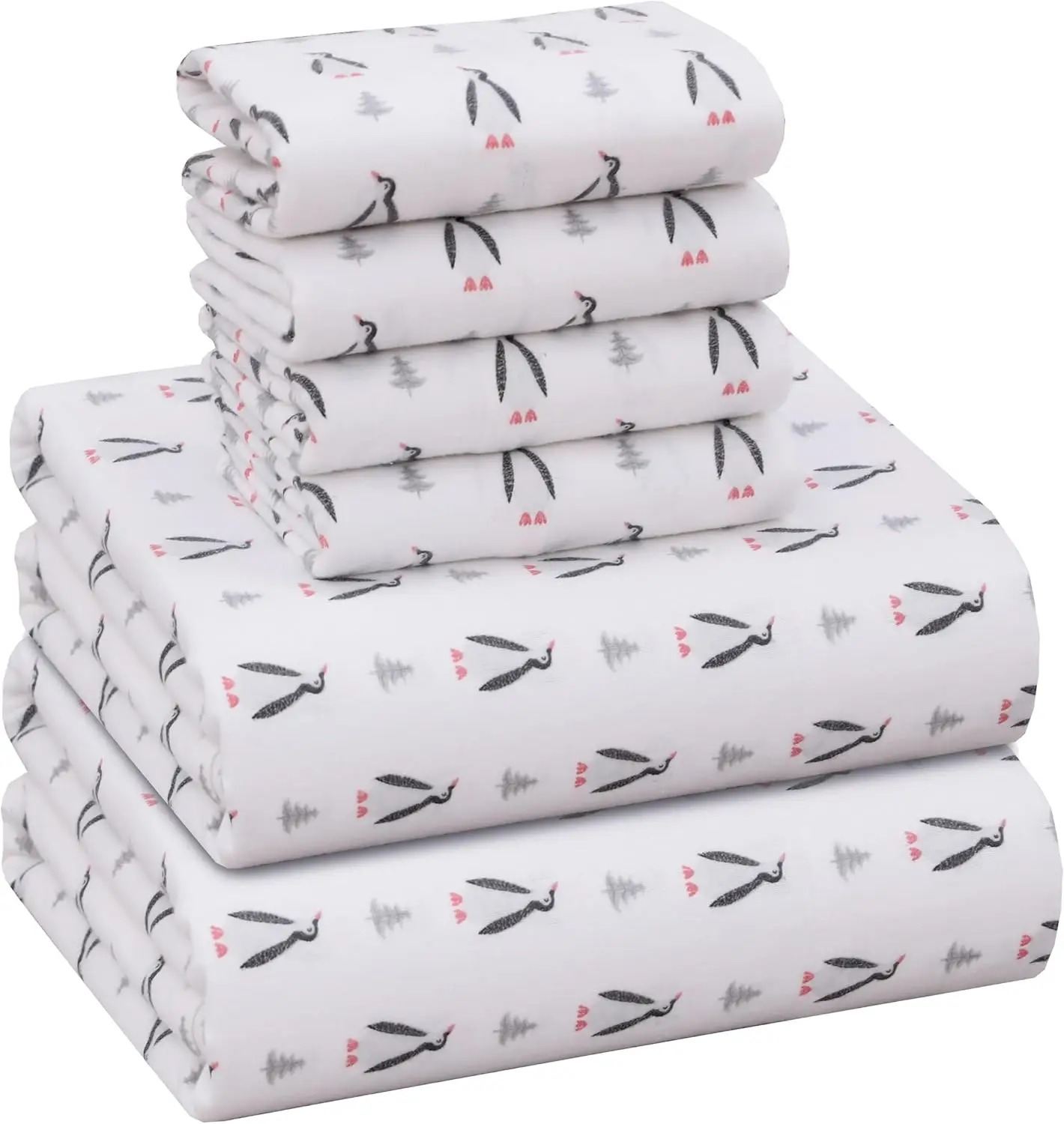 

Flannel Sheets 6 Pcs Sheet Set - 100% Cotton King Size Sheets Set, Double Brushed Bed Sheets, Deep Pockets 16 Hes King Sheets,