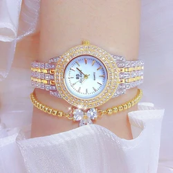 Full Diamond Wrist Watches For Women Gold Stainless Steel Waterproof Quartz Silver Clock High Quality Ladies Watch Luxury Gift