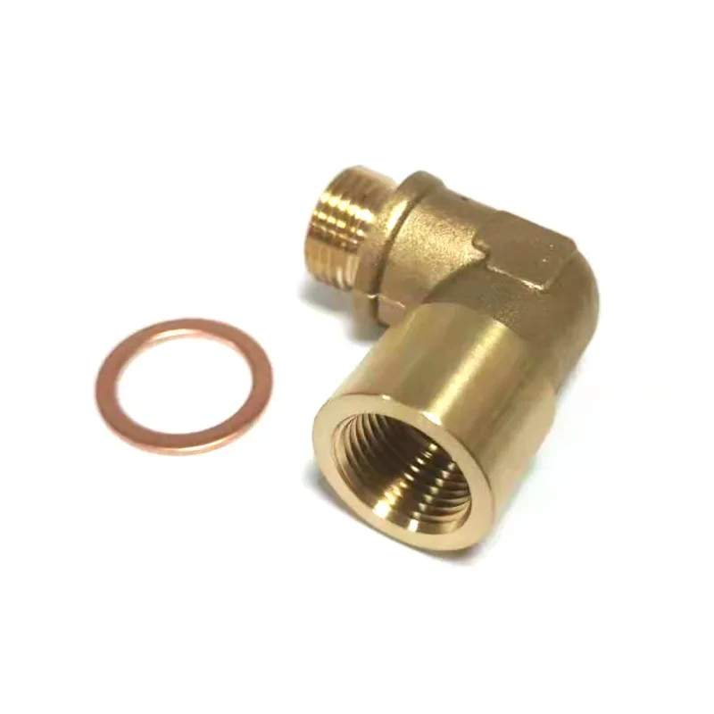5PCS Automobile Accessories M18 * 1.5 Oxygen Sensor 90 Degree Exhaust Pipe Extendable Contraction Brass Elbow Joint