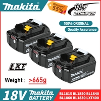 100% original Makita 18V LXT Lithium-Ion 6.0Ah/5.0Ah battery, for Makita 18v Battery BL1830 BL1850 BL1860B BL1840 BL1815