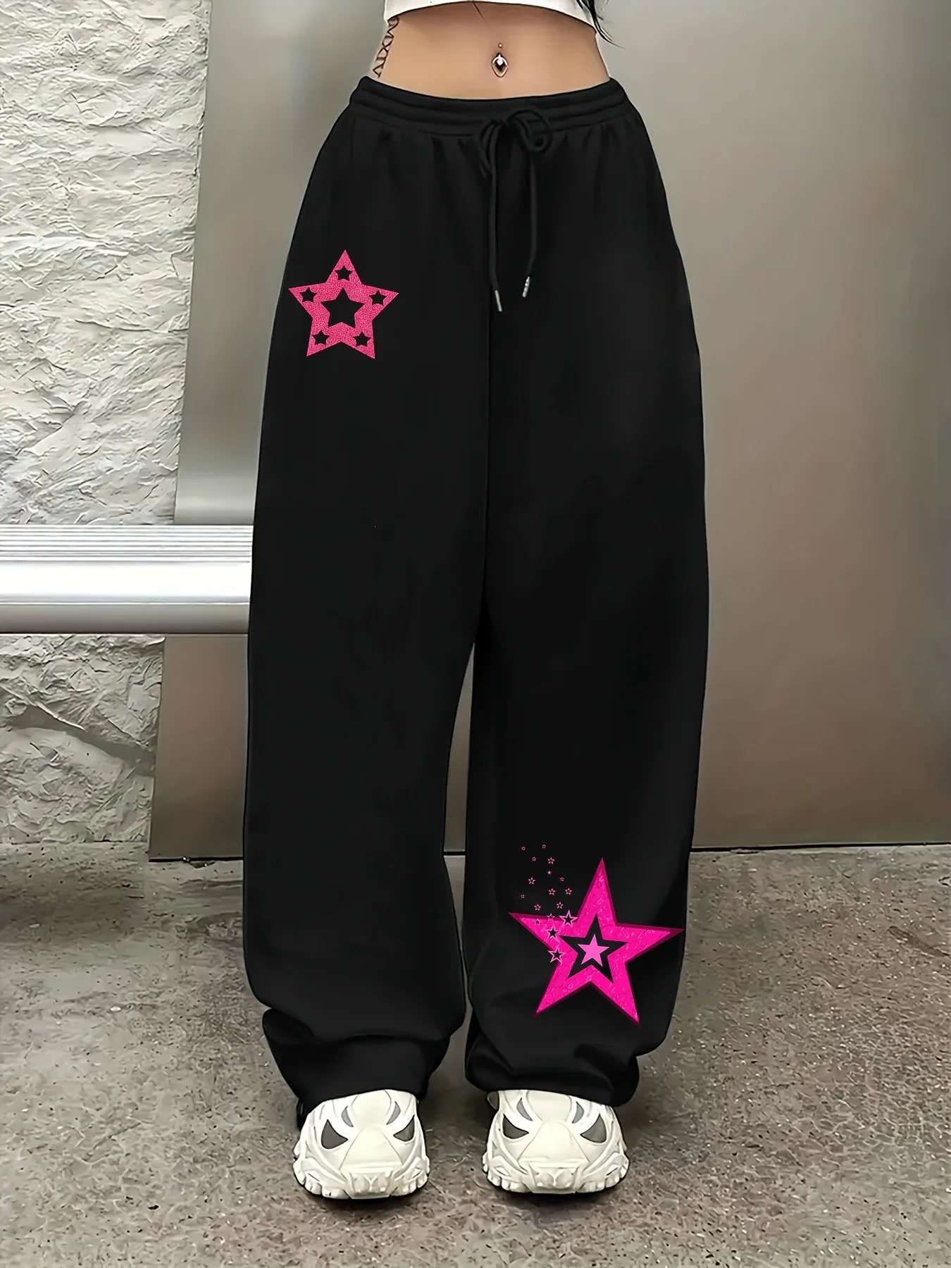 

Женские осенне-зимние свободные прямые флисовые спортивные штаны больших размеров с эластичным поясом, уличная одежда больших размеров, универсальные