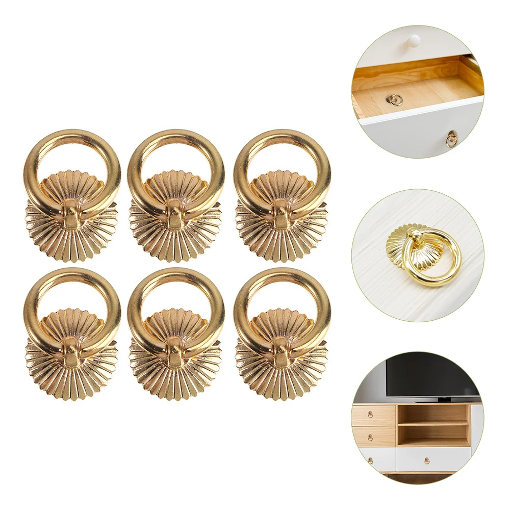 6 stuks gouden lade trekt Europese stijl minimalistische ringgrepen voor keukenkasten kledingkast lade meubels gouden kast trekt