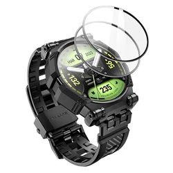I-BLASON For Samsung Galaxy Watch 6/5/4 Case 44mm Rugged Durable TPU Watch Band with 2-Pack Tempered Glass Screen Protector