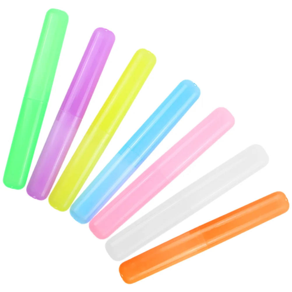

7Pcs Toothbrush Storage Box Plastic Portable Travel Toothbrush Case Compact Toothpaste Holder Organizer Plastic Toothpaste Case